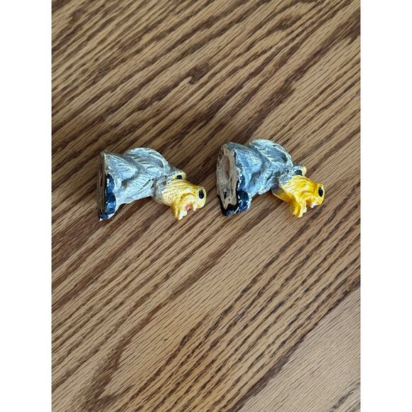 Vintage Ceramic Lion Figurines - Set Of 2 Hand-Painted Decorative Miniatures - Picture 5 of 11